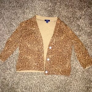 Chaps brand short sleeved button down over sweater